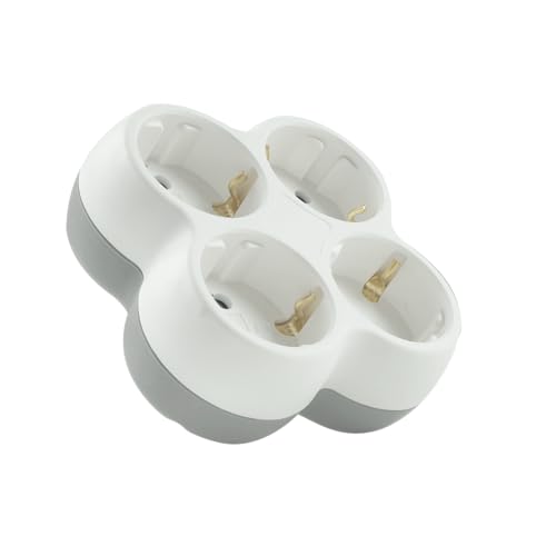 Multiplicador de enchufes - Dispositivo de Pared de 4 Salidas, 16A, diseñado para conectar múltiples aparatos eléctricos de Forma Segura.