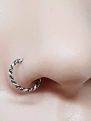 925 Silver Twisted Nose Ring Silver Pin For Her, Daily Use Nose RIng-image-36