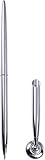 WsjiaboFux Silver Guest Pen And Pen Stand Round Pen Holder Signing Pen Set Metal Attached To Desk Base Stands For Office Ballpoint Set Metal Ballpoint Base Desk Pens and Refills