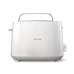 Philips Tostadora de pan 2 Ranuras, 8 Ajustes, Calientabollos, Blanco | Rejilla calientabollos, 2 ranuras, 8 ajustes, descongelación, elevación alta, apagado auto (HD2581/00)