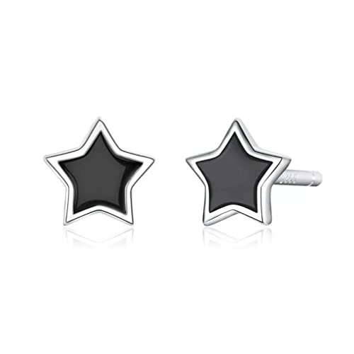 Boucles d'oreilles étoiles en argent 925 massif et émail de prestige