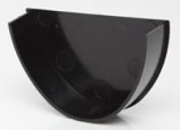 Polypipe Polyflow Deep Capacity [Black] Internal STOPEND RD508 for 117mmx 75mm PVCu Half Round deepline guttering Systems