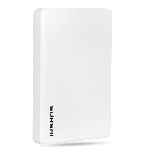 Portable External Hard drive, Suitable For Storage Data Backup, Multimedia, USB 2.0 External Hard Drive For PC, Laptop, Mac, Chromebook, Notebook, Smart TV (250GB, White)