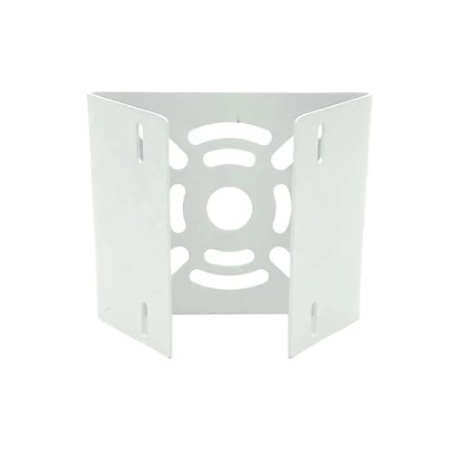 Image of Pole Mount CCTV Camera Clamp Bracket with 2X 100mm Stainless Steel Hoops, Universal Security Camera Stand, Adjustable Metal Mount for Dome Cameras, Indoor Outdoor White