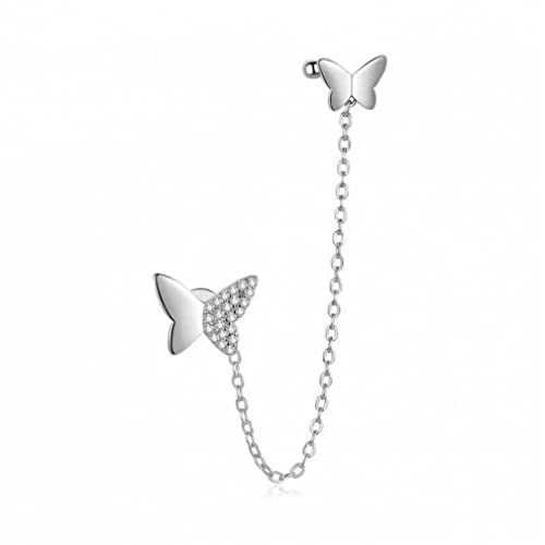 Boucles d'oreilles papillons pour femmes en argent pour mariage