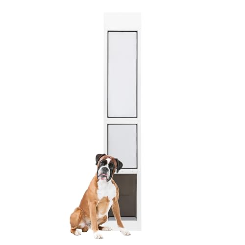 PetSafe Extreme Weather Sliding Glass Pet Door - Easy to Install, Perfect for Rental Homes and Apartments - Adjustable Height 75 7/8" to 80 11/16" - Insert for Patio Sliding Glass Doors, Large Size