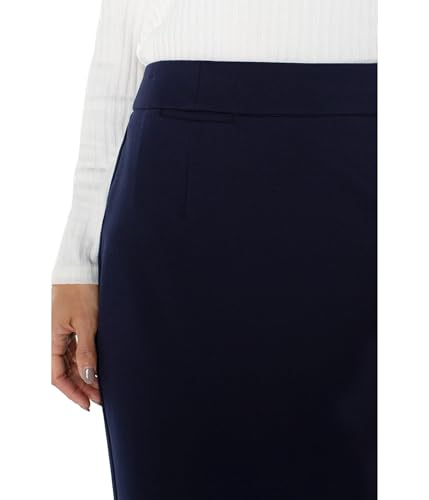 Liverpool Los Angeles Women's Pencil Skirt with Back Vent Mid Rise Super Stretch Ponte, Cadet Blue, 123