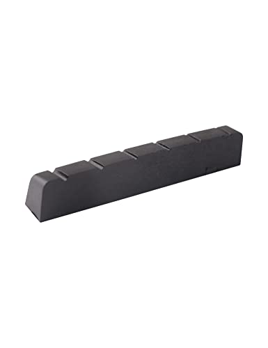 Metallor 6 String Graphite Guitar Nut Pre-Slotted Top Nut Compatible with Les Paul LP SG Style Electric Guitar or Acoustic Guitar Black 43 x 9 x 6mm Set of 2pcs. - Thumbnail 6