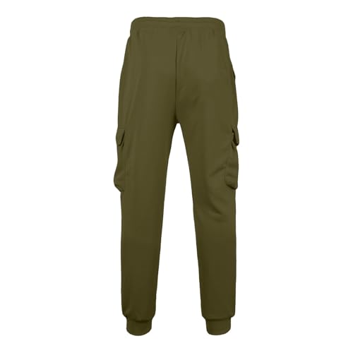 Mens Cargo Sweatpants Drawstring Elastic Waist Pants Casual Baggy Joggers Athletic Trousers with Mulit Pockets Fashion3