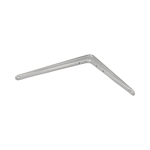 Amig - Regalwinkel Edelstahl Mod. 6 | Metallwinkel für Regale | Regalhalterung | Farbe: Metallisches Grau | Maße: 300 x 250 mm | Empfohlenes max Gewicht: 30 kg (Packung mit 6)