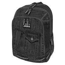 Zaino scuola Dream TintaUnita Jeans Nero capacità 28 litri schienale imbottito spallacci regolabili in poliestere resistente e capiente