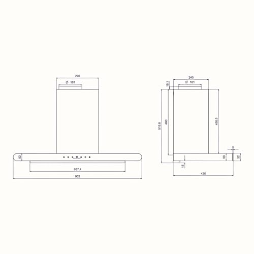 Image of KAFF CANARY 90 DC | BLDC Motor, Suction 1480 m3 /h, Filterless, Smart Auto Clean, Touch Panel with 9 speed Gesture Control, Automatic Glass Opening Panel, Wider Chamber Entrance 90cm (Matte Black)
