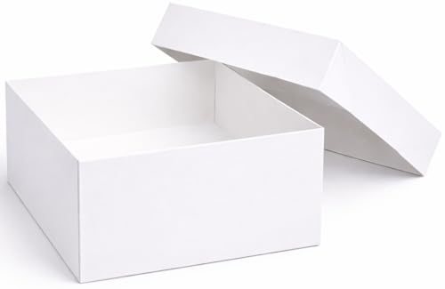 Natural Cuisine 10 x Premium White Cake Boxes with Lids - Ideal for 10" Celebration Cakes