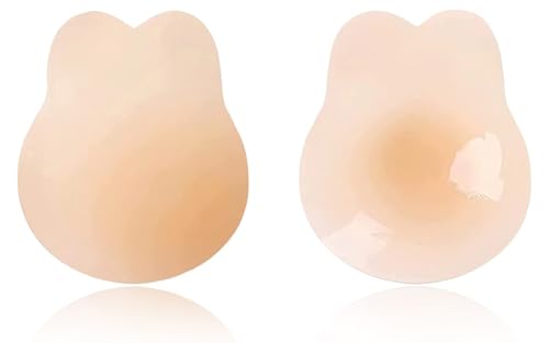 Silicone Cache Tétons Réutilisable Auto-adhésif Couvre Mamelon Seins Invisible pour Robe de Soirée Robe de Mariée Maillot de Bain et Vêtements Dos-Nu