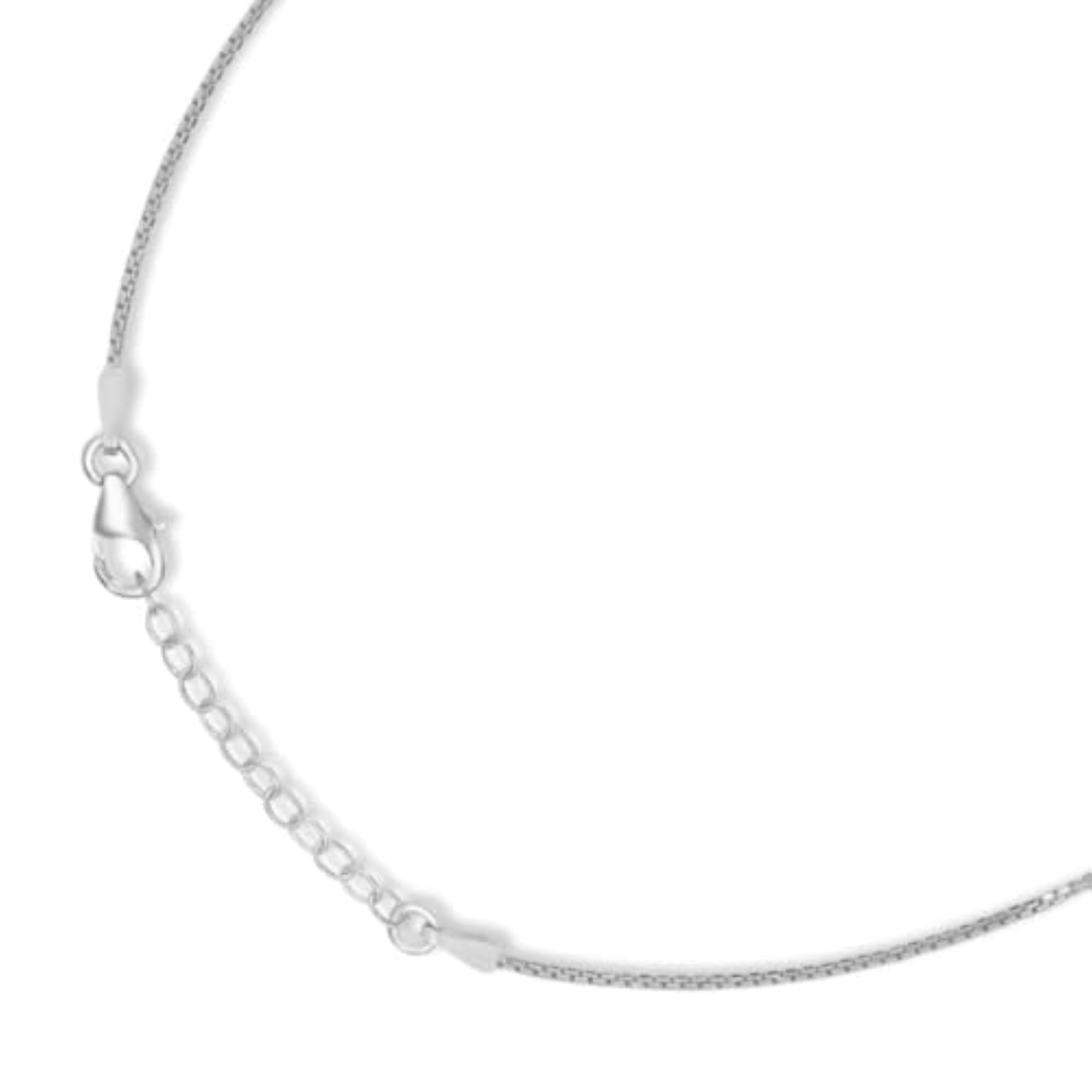 925 Silver Sophisticated Rhodium Plated Box Chain Anklet for Her