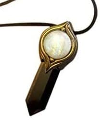 Shield. Empath Crystal Protection Necklace for Men with Black Obsidian and Moonstone. Spiritual Psychic Protection Amulet with Healing Stones. Self Love and Empowerment Jewelry Gift (Gold Clay Base)