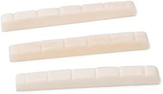 QYYQ 42mm Guitar Bone Nut Pre-Slotted Nuts Replacement Compatible with Strat Tele Electric Guitar,Flat Bottom