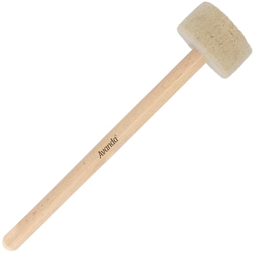 Mazo/badajo Avanda con cabeza de fieltro blando Ø 7 para golpear cuencos tibetanos y gongs. Mango de palisandro natural. Fabricado sin tornillos. Para uso profesional.