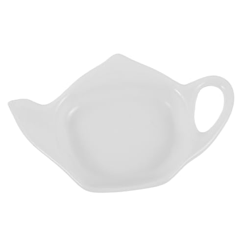 HOLIDYOYO Gold Tea Bag Coaster Teapot Shape Dish for Tea Bags Easy Clean Smooth Edges Decorative Holder 1pc