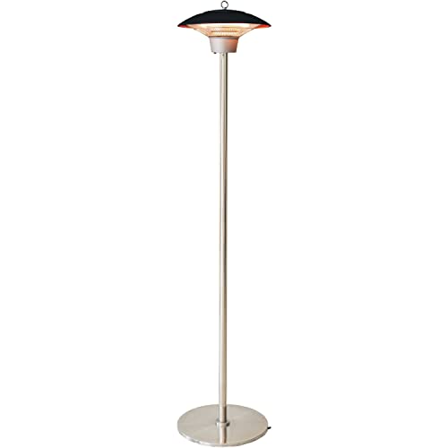 Hanover 6.8-Ft. 1500W Portable Electric Infrared Halogen Stand Lamp | 3 Heat Settings | Powerful Energy Efficient Outdoor Heating | Ideal for Garage, Workshop, Porch, Balcony up to 56 Sq. Ft. | Black