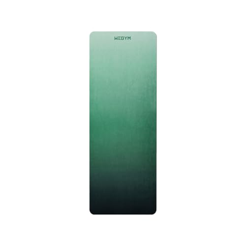 WeGym Suede Yoga Mat, 4 mm Non-Slip for Yoga with Carry Strap, Jade Ombre