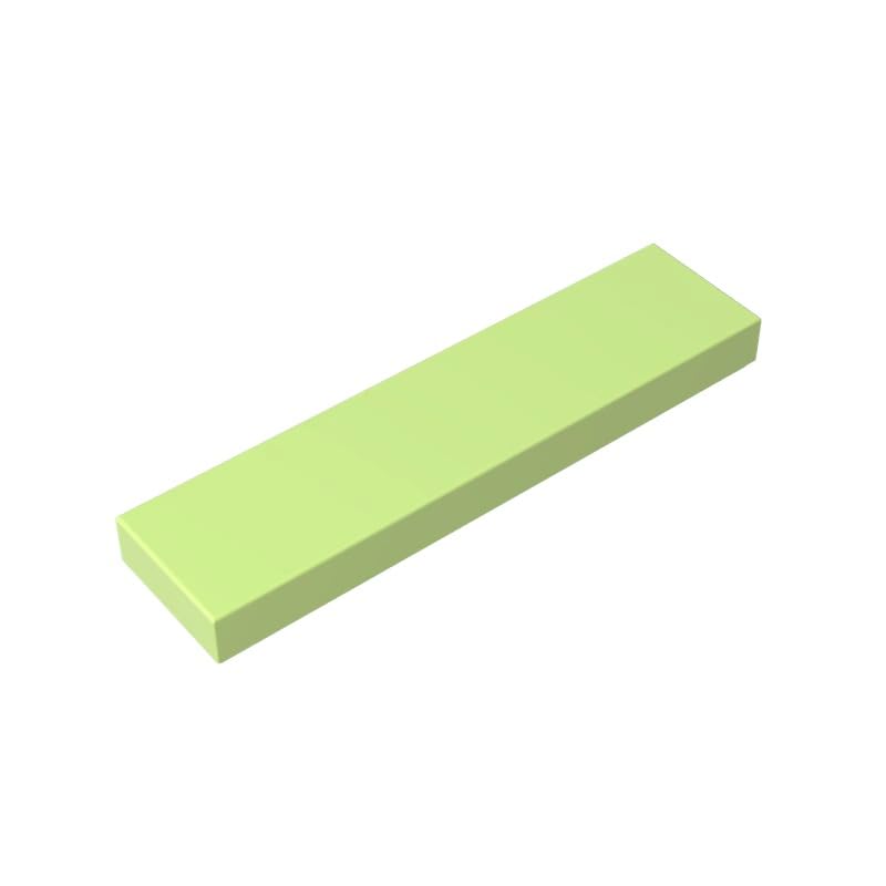 Gobricks 2431 Foundation Plate Tile 1x4 with Groove 50 Pieces GDS-563 Compatible with Lego Building Blocks Color:Yellowish Green — image 1