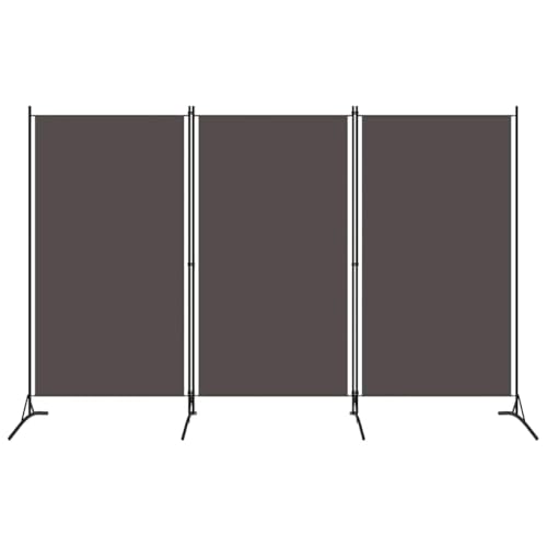 vidaXL Paravent 3 Panneaux, 260x180 cm, Tissu Polyester & Structure en Fer, Anthracite, Écran de Confidentialité Pliable, Cloison Mobile, Chambre & Bureau,...