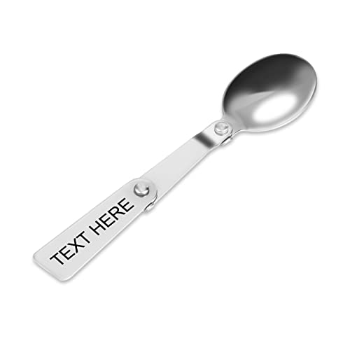 Stainless Steel Folding Spoon, OXYEFEI Customized Portable Folding Spoon, Suitable for Outdoor Activities Such as Thermos,Camping, Travel, Etc(Silver spoon)