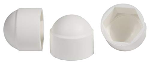M10 (17mm Wrench) White Plastic Nut and Bolt Protective Dome Cover Caps (Pack of 10) A07B/1