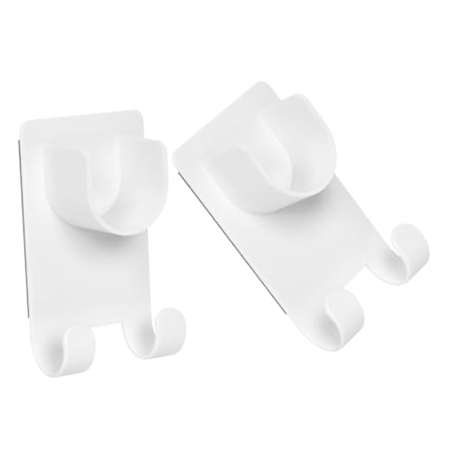 Cabilock 2Pcs No Drill Tension Rod Brackets Adhesive Curtain Rod Holders for Easy Installation Strong Material Punch Wall Mount Support for Bathroom Kitchen Use