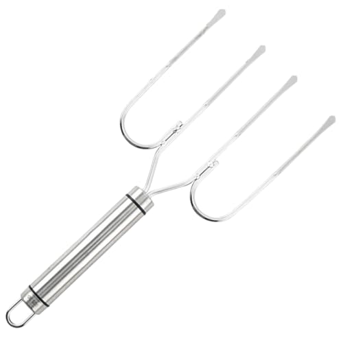 PRETYZOOM Stainless Steel Turkey Lifter Bbq Fork Large Kitchen Cooking Fork for Roasting