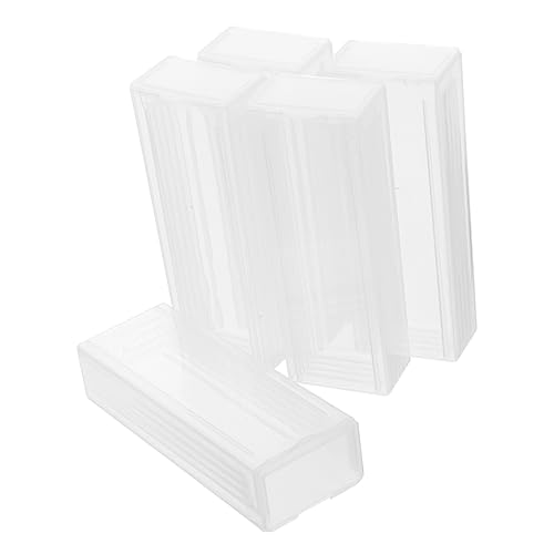 KICHOUSE Microscope Slide Boxes Case 5pcs Slide Holder Slotted Channels for Easy Access