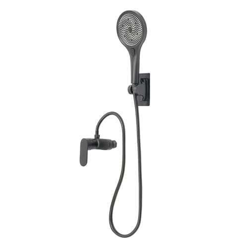 Pommeau de douche salle de bain avec tuyau flexible et support de fixation - 2