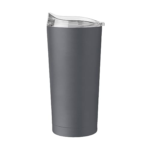 Image of Logo Brands 20 oz Powder Coat Tumbler- Insulated Tumbler with Lid for Water, Iced Tea or Coffee, Smoothie and More