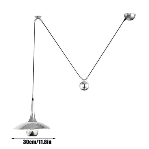 Plafonnier milieu du siècle chrome pour chambre moderne