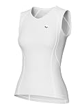 KUTOOK Chaleco Ciclismo Mujer Secado Rápido Transpirable Sin Mangas Camiseta Funcional con Marcas Reflectantes Maillot Ciclismo Verano Blanco M
