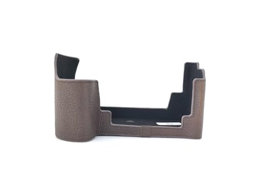 Demi-coque en cuir véritable fait main marron foncé pour Nikon F6
