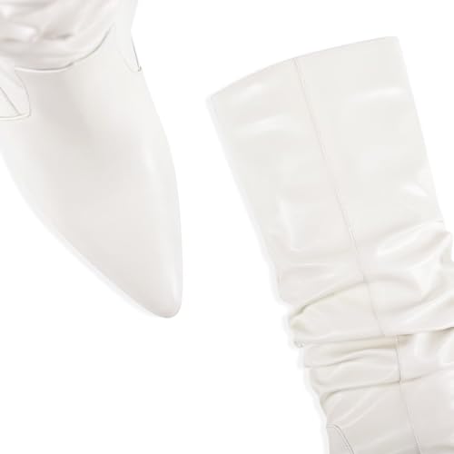 Knee High Slouch Boots for Women Fall Chunky Block High Heel Boot Pointed Toe Fall Slouchy Boots Fashion Pull On Tall Boots3