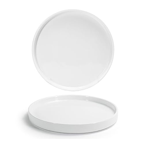 Front Of The House FOH DSP040WHP23 Soho 7-1/2 White Plate with Raised Rim - 12 / CS Front Of The House FOH DSP040WHP23 Soho 7-1/2 White Plate with Raised Rim - 12 / CS