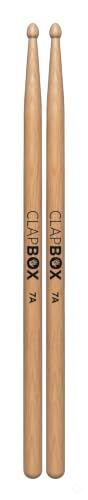 Image of Clapbox Drum Sticks 7A Size, Classic Maple Wood - One Pair | Lightweight, Balanced & Durable