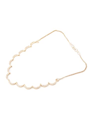 Chic CZ Crescent Necklace for Women