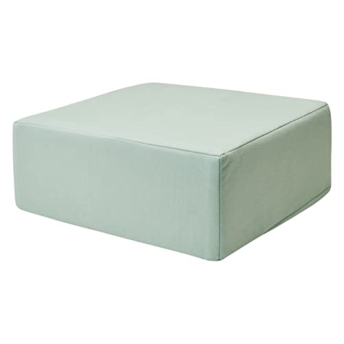 リコメン堂 低反発クッション 正方形 厚さ15cm 四角 極厚 ふわふわ 肌触り 布地 洗える ウォッシャブル 北欧 かわいい ウレタン シンプル 低反発 リビング ダイニング クッション スクエア (アイスグリーン)