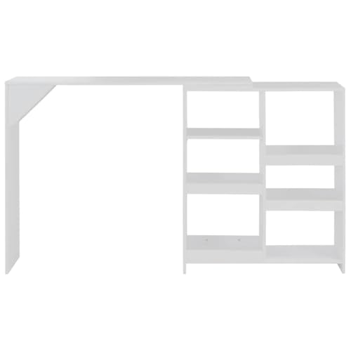 Table de bar stable anti-vacillement blanche de 138 cm de long - 2