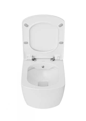 Creavit ELEGANT Dusch-WC Taharet-WC Bidet Häng WC spülrandlos inkl. Soft-Close WC-Deckel weiss – Bild 3