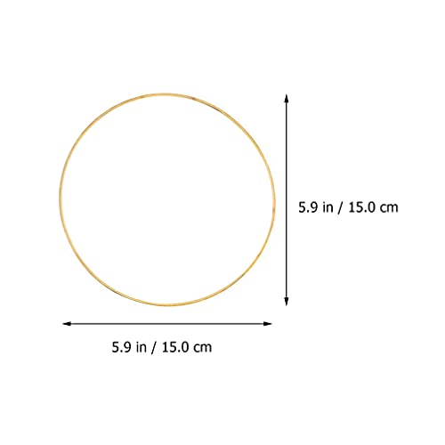 NUOBESTY 10pcs Golden Rings Metal Hoops for DIY Craft Dream Catcher Wreath Macrame Making Supplies 15cm - Image 2