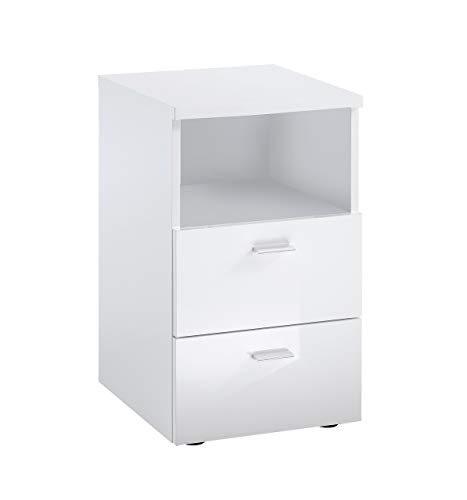FMD Moebel 652  101 Colima 1 UP Mesa de Noche Madera Blanco 35,0 x 40,0 x 61,5 cm