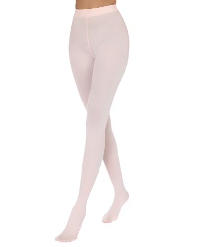 Image of Luxdovi Women Ultra Soft 50 Denier Silky Tights Semi Opaque Solid Color Pantyhose High Waist Footed Stockings