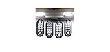 Set of 4 Oval Oblong 6" Clear White Backup Reverse Day Time Driving LED Light Flange Surface Mount Truck Trailer - Screw On