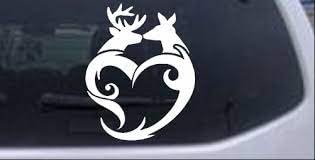 Ten Four Distributions "Love in The Wild: Deer Buck Kissing Decal/Sticker Laptop, Car, Truck, RV, Motorhome, and Windows - Express Affection with This Heartwarming Design 5x5