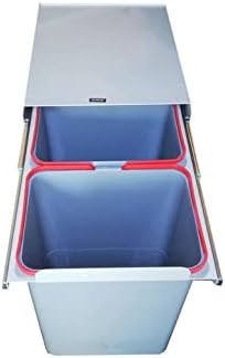 REJS RECYCLE BIN PULL OUT SOFT CLOSE KITCHEN WASTE BIN 400MM - 40 LTR (JC-602) (without front fixing)